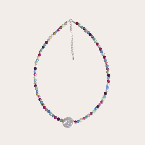 Choker ágatas con perla
