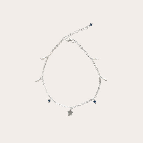 Tobillera estrella y perlas