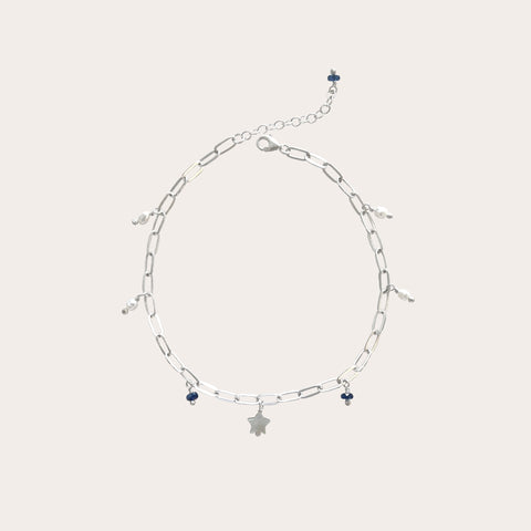 Tobillera estrella y perlas