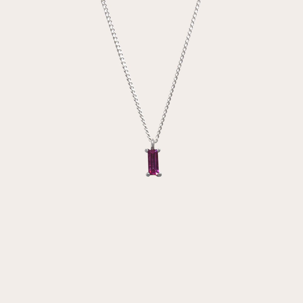 Collar Baguette Topacio Rosa