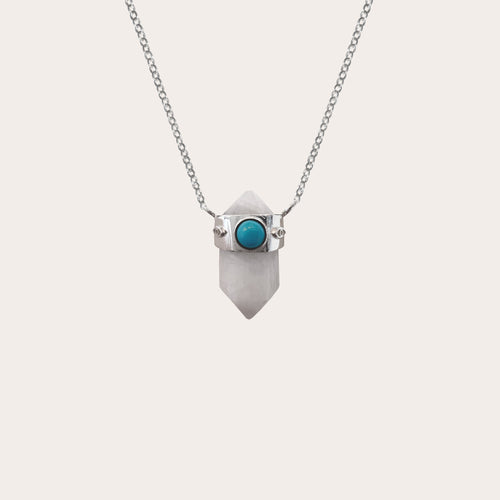 Collar Piedra Luna con turquesa