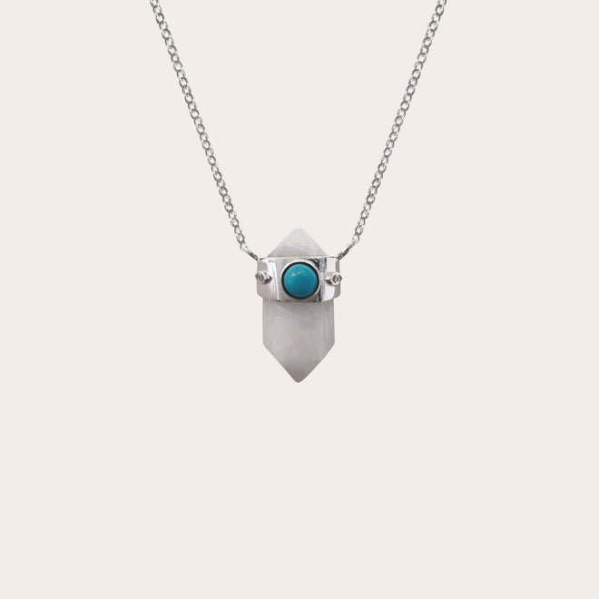 Collar Piedra Luna con turquesa