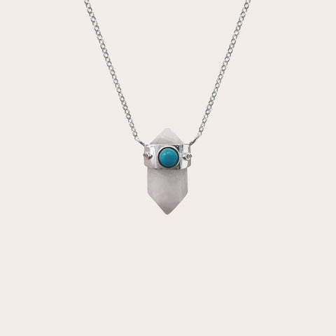 Collar Piedra Luna con turquesa