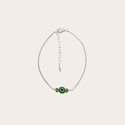 Pulsera cadena con ojito y piedritas