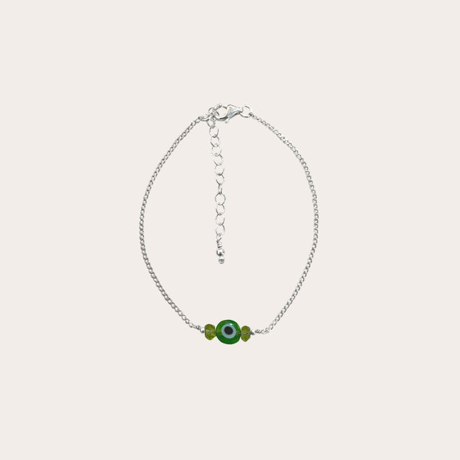 Pulsera cadena con ojito y piedritas
