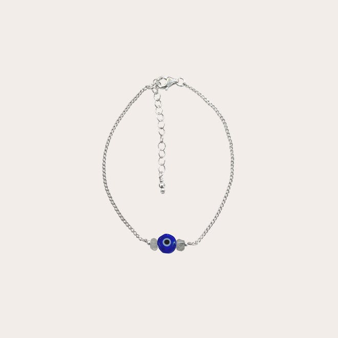 Pulsera cadena con ojito y piedritas