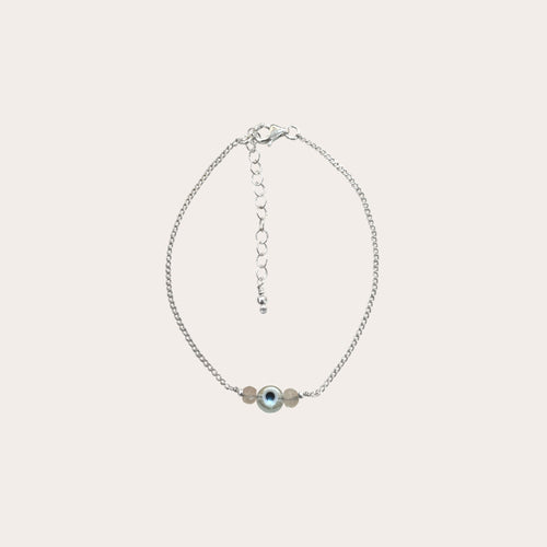 Pulsera cadena con ojito y piedritas