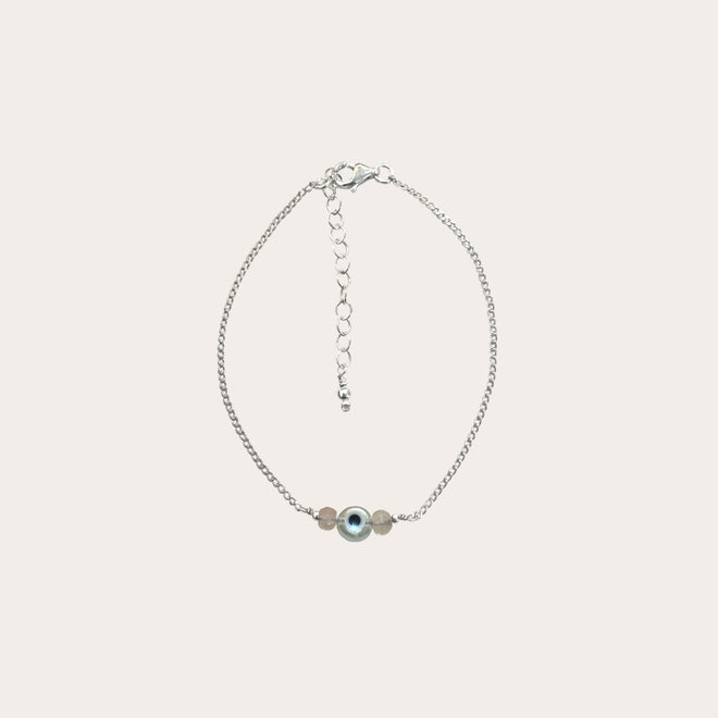 Pulsera cadena con ojito y piedritas