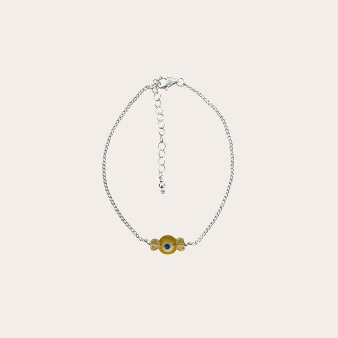 Pulsera cadena con ojito y piedritas