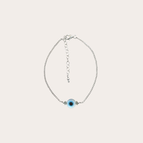 Pulsera cadena con ojito y piedritas