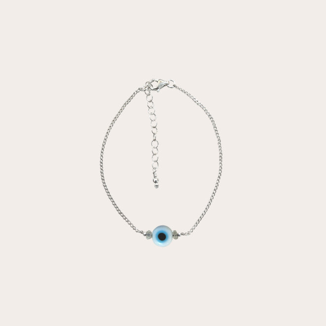 Pulsera cadena con ojito y piedritas