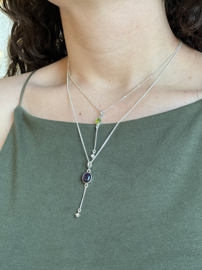 Collar Peridoto con destello