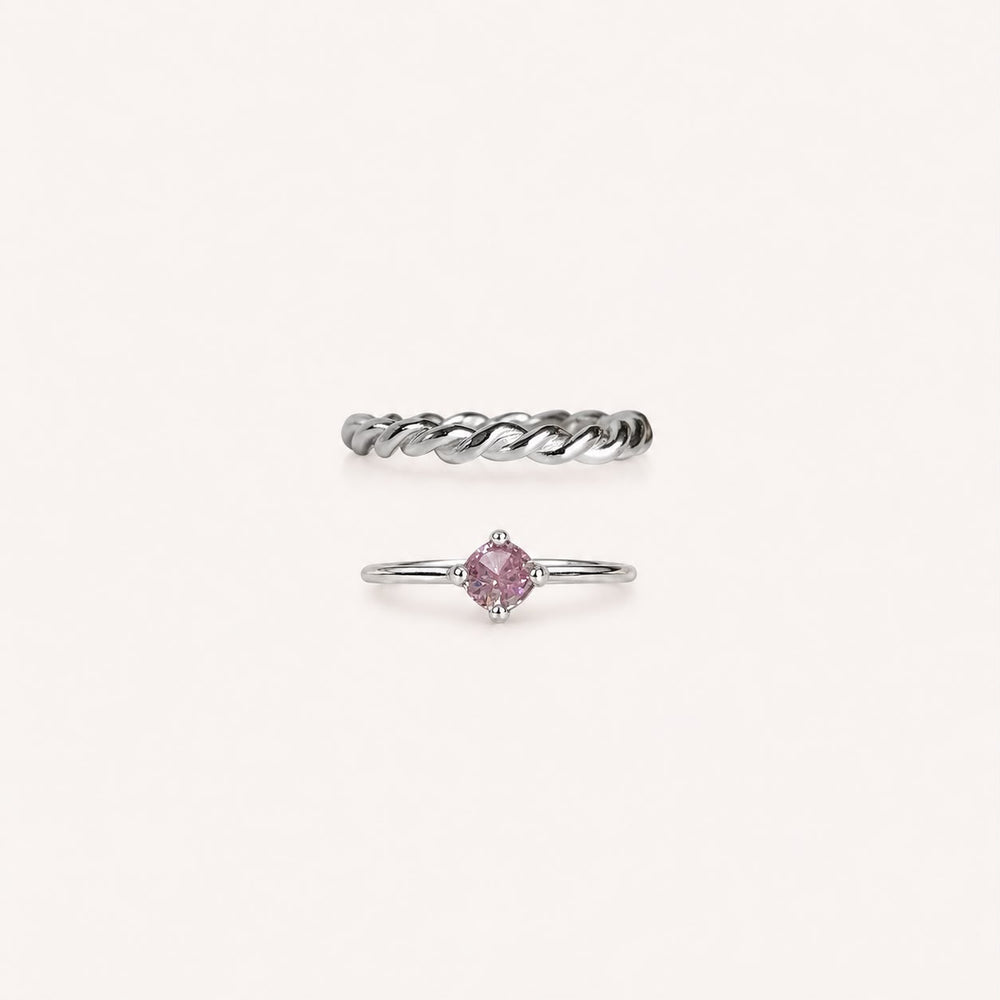 KIT: Anillo Rope + Solitario