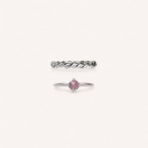 KIT: Anillo Rope + Solitario