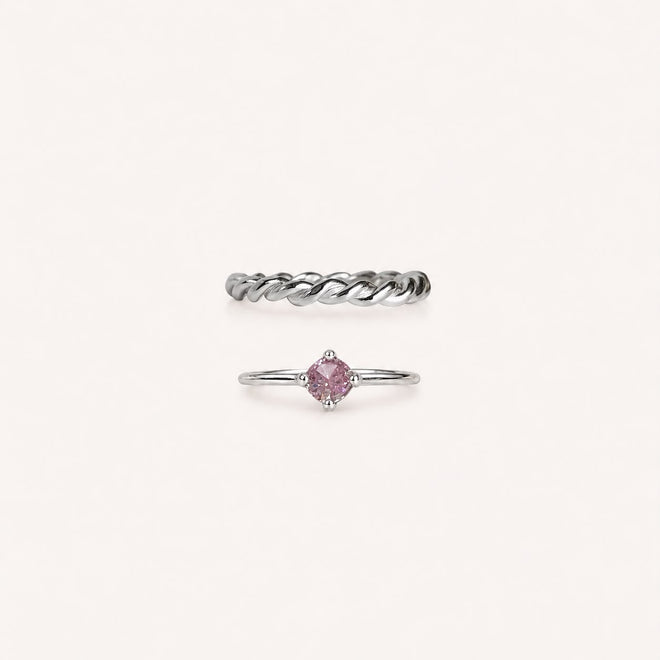 KIT: Anillo Rope + Solitario
