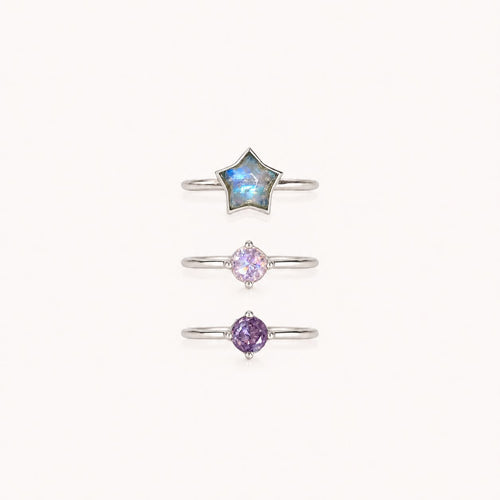 KIT: Dos Anillos solitario + Estrella cosmo