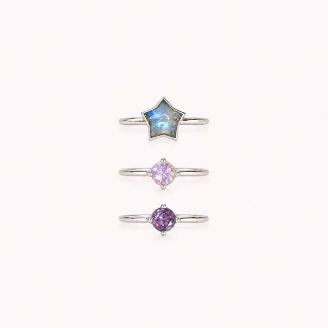 KIT: Dos Anillos solitario + Estrella cosmo