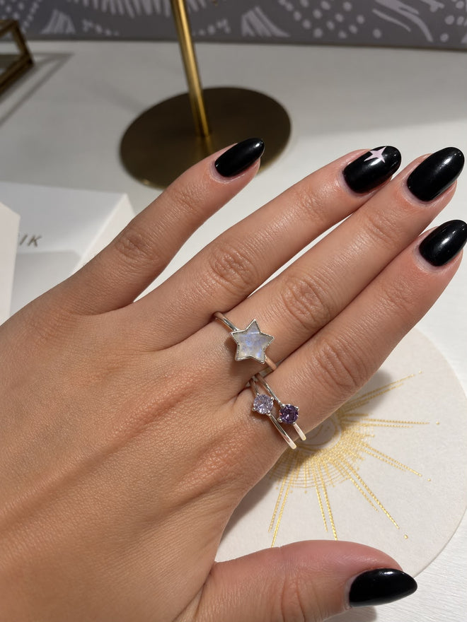 KIT: Dos Anillos solitario + Estrella cosmo