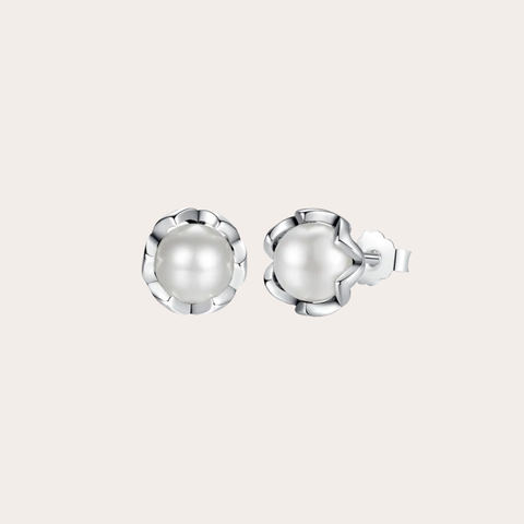 Aretes Perla flor